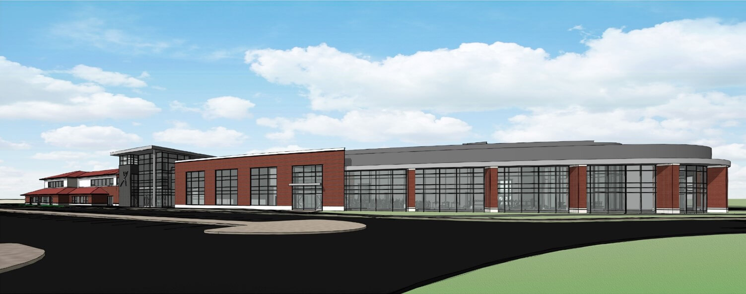 A rendering of the new building.