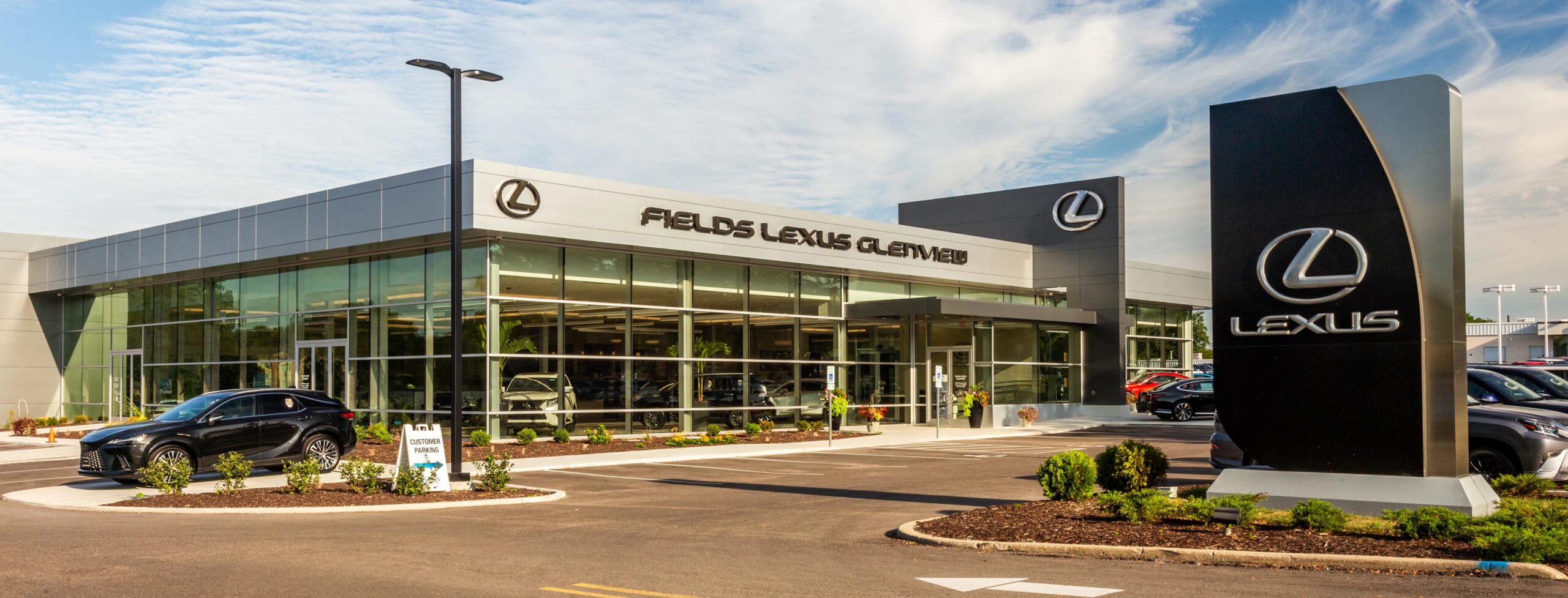 Fields Lexus showroom on a beautiful sunny day